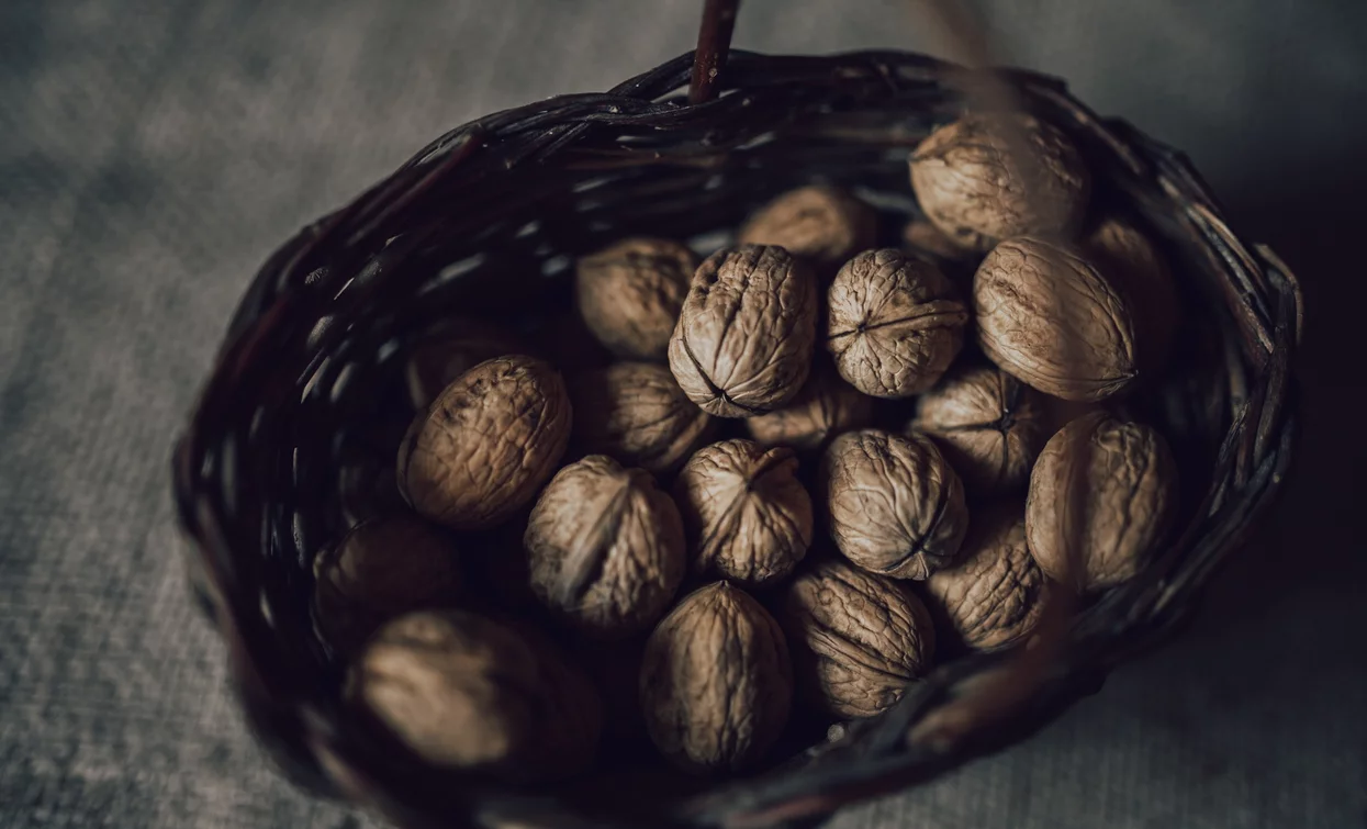 Basket of Bleggio Walnuts, Slow Food Presidium | © G. Tolli, Garda Trentino