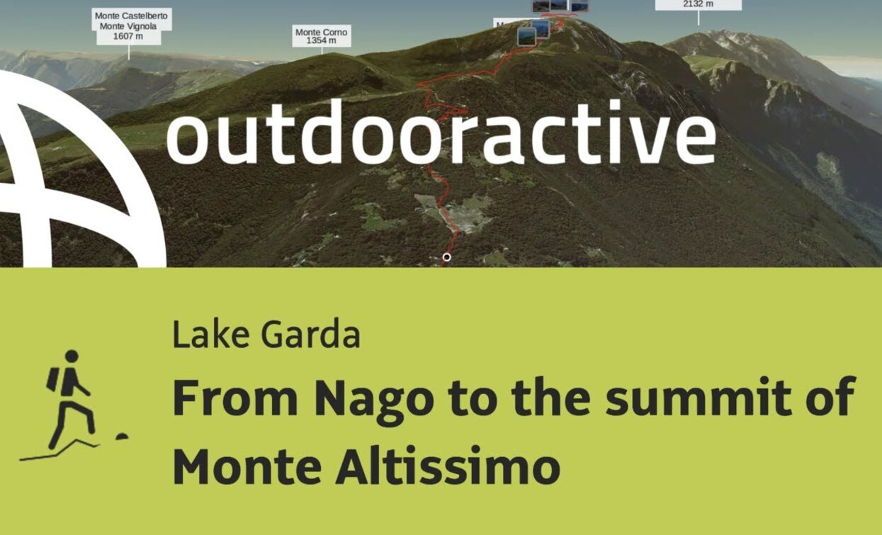 mountain hike at Lake Garda: From Nago to the summit of Monte Altissimo | © Outdooractive – Flyover Videos mountain hike at Lake Garda: From Nago to the summit of Monte Altissimo | © Outdooractive – Flyover Videos