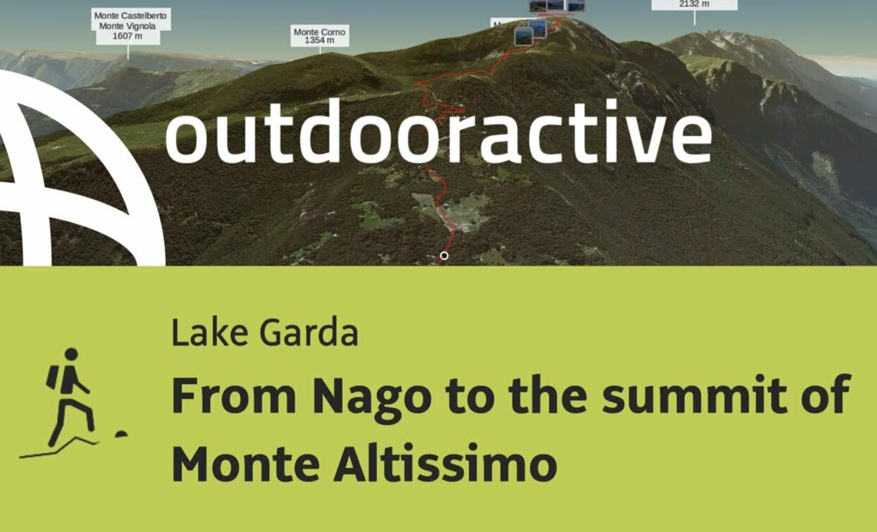 escursione in montagna al Lago di Garda: da Nago alla vetta del Monte Altissimo | © Outdooractive – Flyover Videos