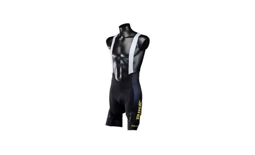 A black cycling suit with white straps. Ideal for cycling enthusiasts and outdoor sports. A black cycling suit with white straps. Ideal for cycling enthusiasts and outdoor sports.